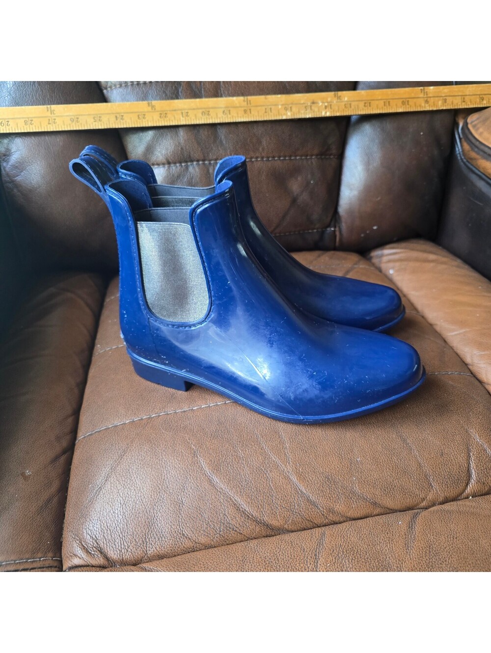 Lauren Ralph Lauren Tally Bo-Rai Navy Blue Chelsea Rain Booties Women Size 9